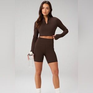 Fabletics cold weather crop quarter zip